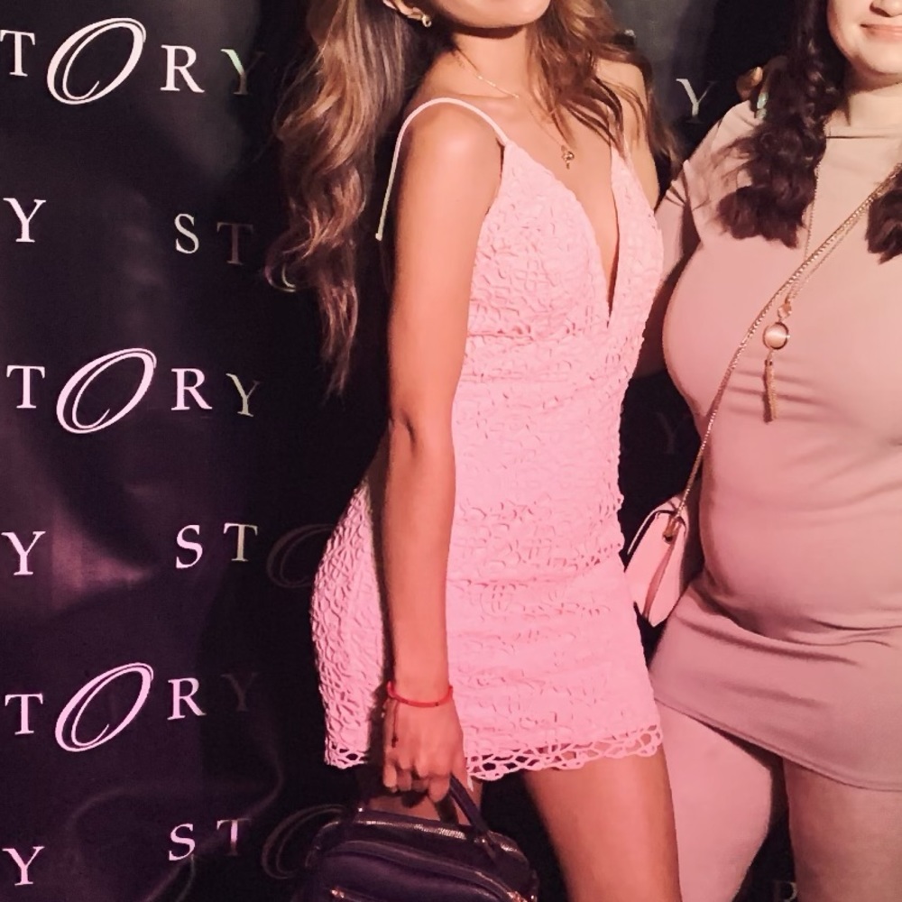 Forever 21 pink coral plunging dress
